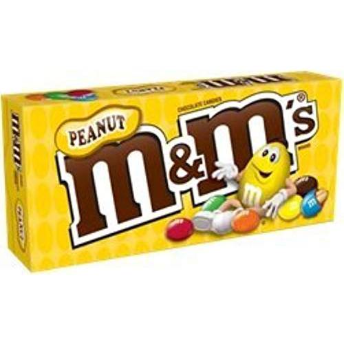 M&M’s Peanut Chocolate Candy - Movie Theater Box 3.1 Ounce (Pack of 12)