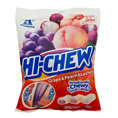 (Pack of 2) Hi-chew Candy Bag 100g (Grape & Peach & Lychee Flavor)