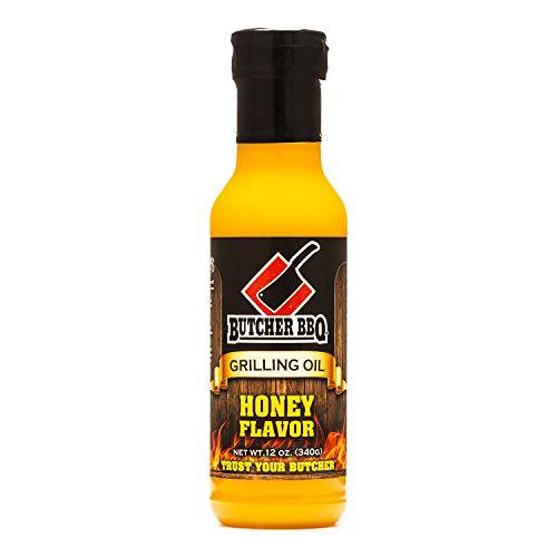 Butcher BBQ Grilling Oil Honey Flavor | 12 Oz | World Championship Winning Formula | Turkey Injector Marinade Flavors | Cooking Oil Grilling Accessories | Smoking Meat Accessories | BBQ Accessories