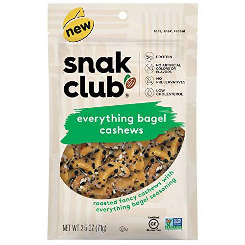 Snak Club Everything Bagel Cashews, 2.5 Ounce