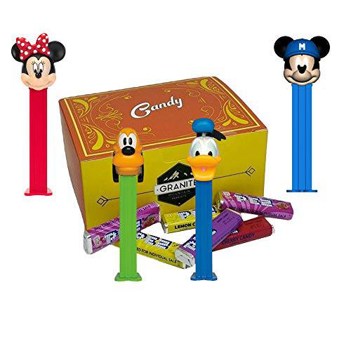 PEZ Mickey Mouse & Friends Candy Dispensers - Disney Pez Dispenser Set In A Gift Box | Disney’s Mickey Mouse In A Baseball Hat, Minnie Mouse In A Polka Dot Bow, Pluto, And Donald Duck | Party Favors