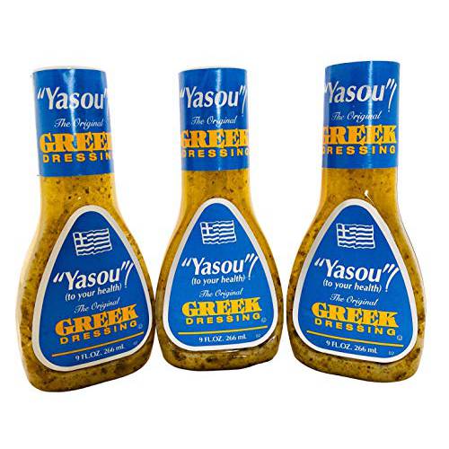 Generic Greek Salad dressing & Marinade: Yasou The Original Greek Dressing 3 pack (Three 9 Fluid Oz Bottles) 9 Fl Oz (Pack of 3)
