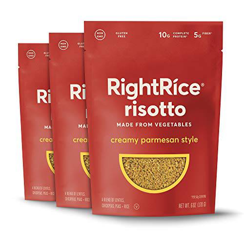 RightRice Risotto - Creamy Parmesan Style (6oz. Pack of 3) - Made from Vegetables - High Protein, Vegan, Non-GMO, Gluten Free
