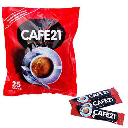3 Pack Cafe21 - 2 in 1 Instant Coffeemix No Sugar Added (3 x 25 Sachets) Free Express Delivery