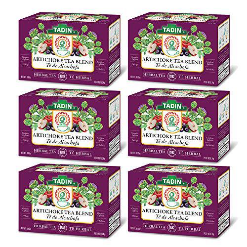 Tadin Artichoke Herbal Tea. Natural Blood Pressure and Weight Loss Aid. High in Vitamins. Contains Caffeine. 24 Teabags. 0.85 oz. Pack of 6