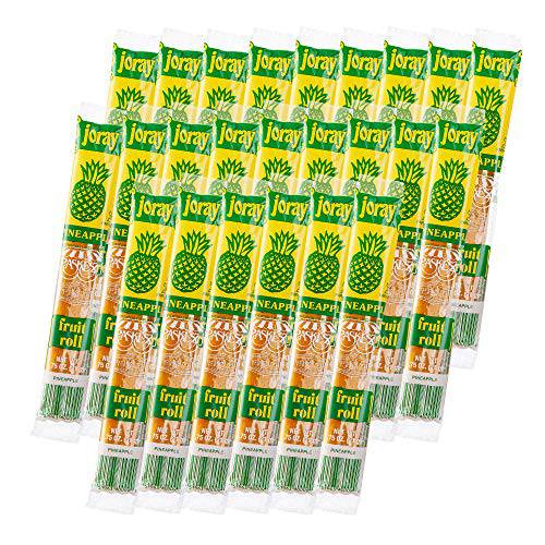 Joray Fruit Rolls, Pineapple Fruit Leather, Fat Free Fruit Snack, Made With Real Fruit, Kosher Certified - 0.75 Ounce, 24 Pack