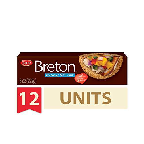 Dare Breton Crackers Healthy Snacks, Reduced Fat and Salt, 8 Ounce (Pack of 12)