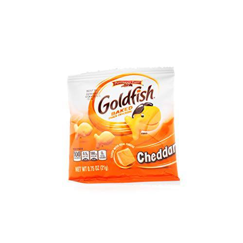 Pepperidge Farm Goldfish Baked Snack Crackers, Cheddar Cheese, .75 Ounces, Pack of 300