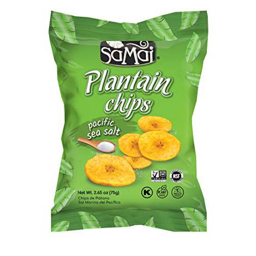SAMAI Pacific Sea Salt Plantain Chips 2.65oz (Pack of 15) - Gluten Free, All Natural, NON-GMO and Kosher