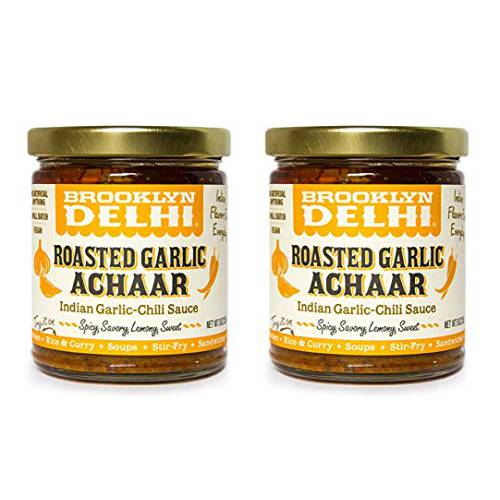 Brooklyn Delhi Roasted Garlic Achaar Roasted Garlic Chili Sauce, 9 Oz | Pack of 2
