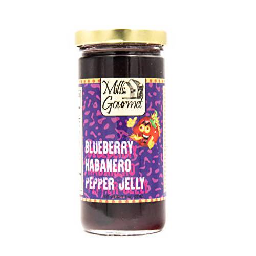 Mills Gourmet Blueberry Habanero Pepper Jelly | With Flavors of Spicy Habanero Peppers and Sweet, Tart Blueberries | All Natural and Fresh Ingredients - 8 oz Jar (224 g)