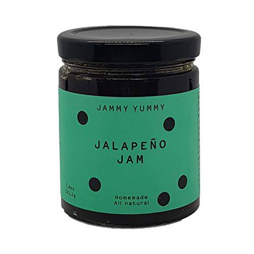 Jalapeno jam 7.8oz - All Natural Jam - JAMMY YUMMY- No Pectin added - Made with Cane Sugar