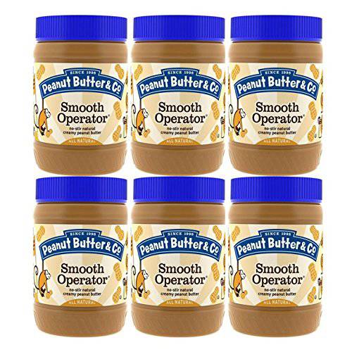 Peanut Butter & Co Peanut Butter, Smooth Operator,16 Oz Jars,6 Pack