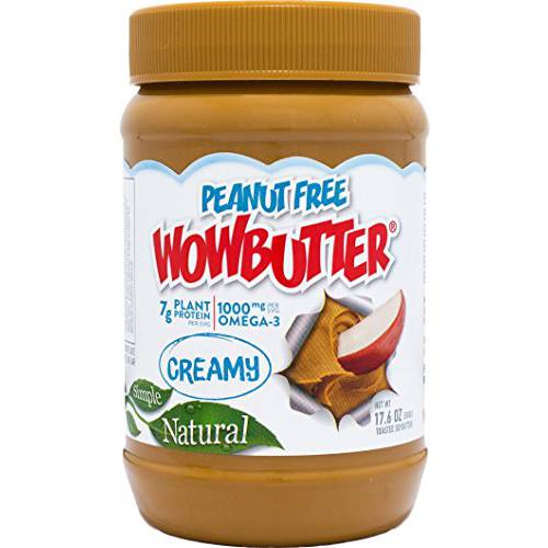 WOWBUTTER Natural Peanut Free Creamy 1.1lb Jar, (Pack of 4)