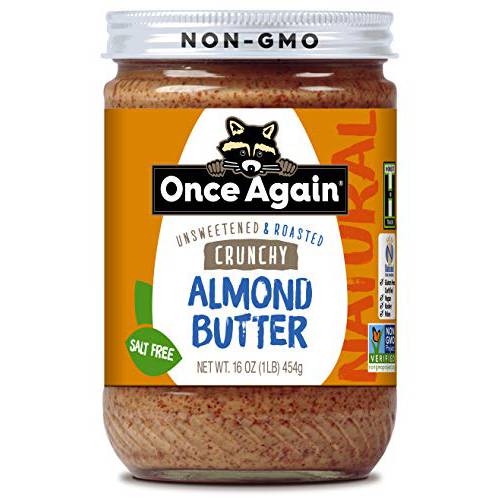 Once Again Natural, Crunchy Almond Butter - Salt Free, Unsweetened - 16 oz Jar