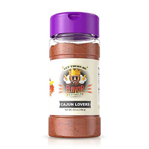 Cajun Lovers Seasoning Mix by Flavor God - Premium All Natural & Healthy Spice Blend for Chicken, Seafood, Meat & Vegetables -Kosher, Low Sodium, Dairy-Free, Vegan & Keto Friendly