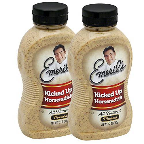 Emeril’s Kicked Up Horseradish All Natural Mustard 12 oz (Pack of 2)