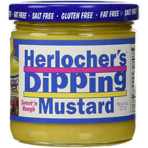 Herlocher’s Dipping Mustard, Sweet/Rough, 8 Ounce (Pack of 12)