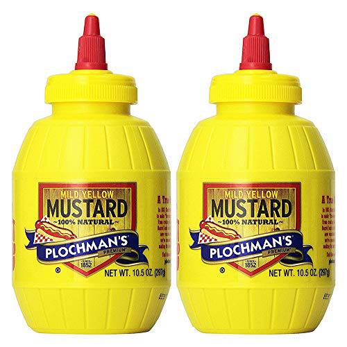 Plochman’s Original Mild Classic Yellow Mustard, 10.5 Ounce (Pack of 2)