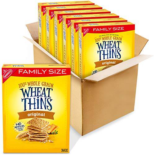 Wheat Thins Original Whole Grain Wheat Crackers, Family Size, 6 - 14 Ounce Boxes (Pack of 6)