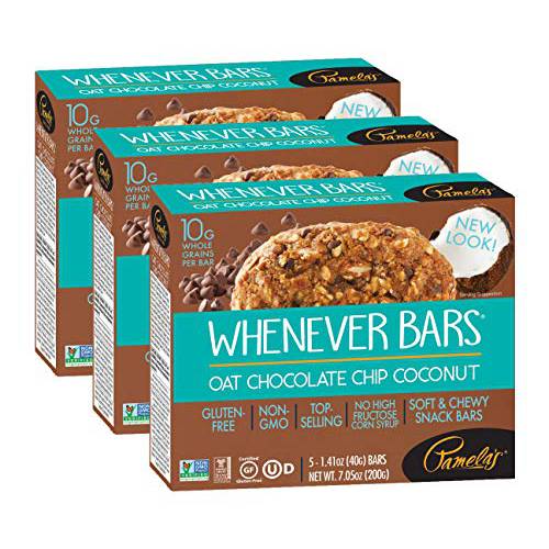 Pamela’s Products Gluten Free Whenever Bars (Oat Choc Chip Coconut, Pack of 3)