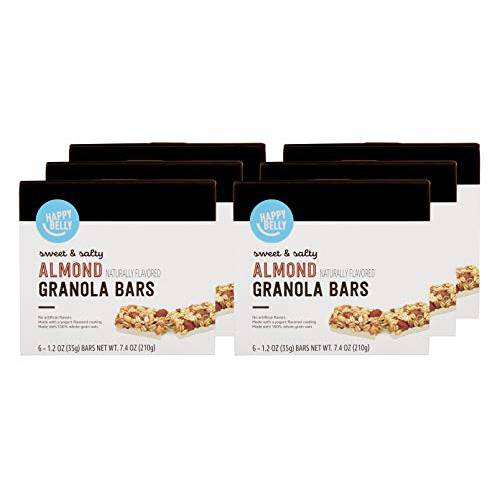 Amazon Brand - Happy Belly Sweet & Salty Almond Granola Bars, 6 Count (Pack of 6)