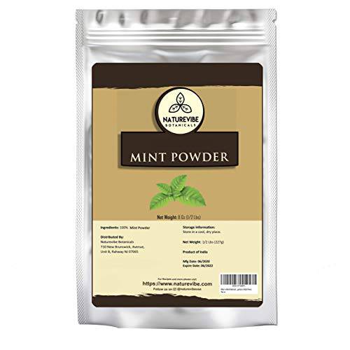 Naturevibe Botanicals Mint Powder 8oz | Adds Flavor.