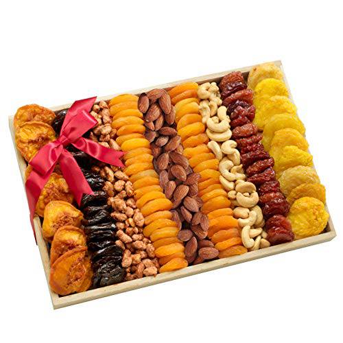 Broadway Basketeers Dried Fruit Gift Tray – Edible Gift Box Arrangements and Healthy Gourmet Gift Basket for Birthday, Appreciation, Thank You, Families, Sympathy, Easter, Mother’s Day, Father’s Day (4.5lbs)