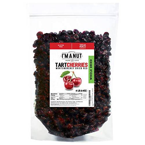 Dried Cherries 4 LB (=64oz) Resealable Bag, Tart (Sour) Montmorency Variety - /sweetened