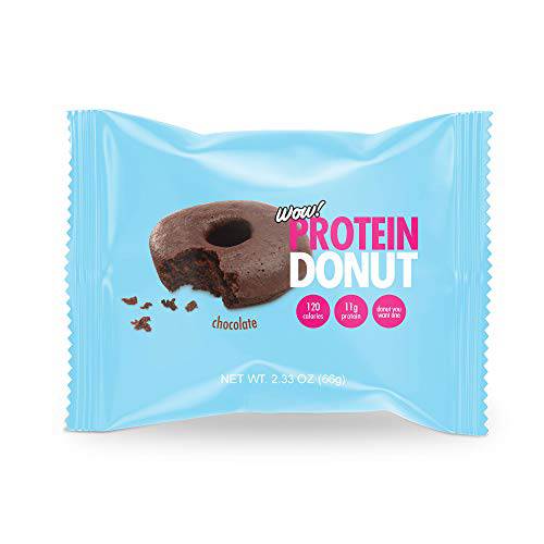Wow Protein Donuts, High Protein Snacks, Low Carb, Low Calorie, & Low Sugar, Healthy Snack with 11g of Protein (Chocolate, 6 Pack)