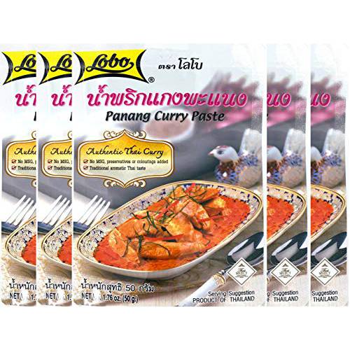 Lobo Panang Curry Paste - No MSG, No Preservatives, No Artificial Colors (Pack of 5)