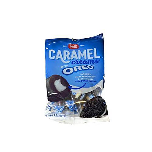 Goetze’s Oreo Caramel Creams New Chocolate Chewy Candy Taffy 1 Bag 3.2 oz Like Cow Tails Vanilla Filled Center