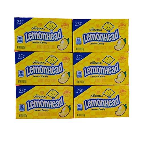 Lemonhead Original Candy | Original Lemonhead Lemon Candy | Sour Candy | .8 oz Boxes | Pack of 6