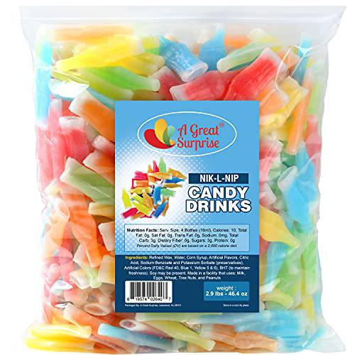 Nik L Nip Candy Bottles - Novelty Candy - Bulk Candy - 2.9 Pounds