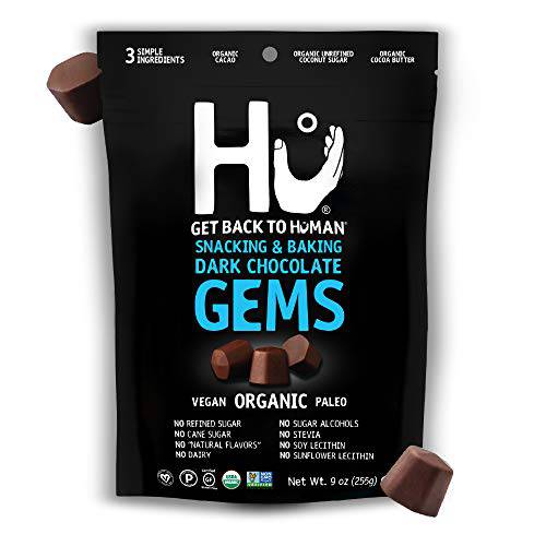 Hu Gems Chocolate Chips Vegan Snacks | 6 Pack, 9oz Each | Organic, Paleo, Dark Chocolate Baking Chips | Great for Baking & Snacking, Non GMO, Kosher Chocolate