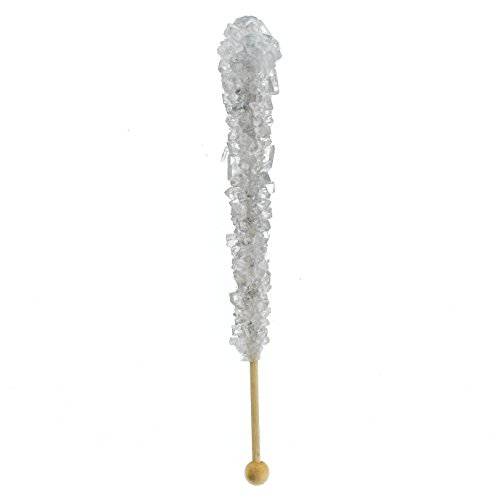 Silver Rock Candy Crystal Sticks - Original Sugar Flavored - 24 Indiv. Wrapped