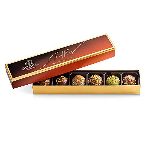 Godiva Chocolatier, Nut Caramel Truffles Assorted Chocolate Gift Box 4 Ounce, (Pack of 6)