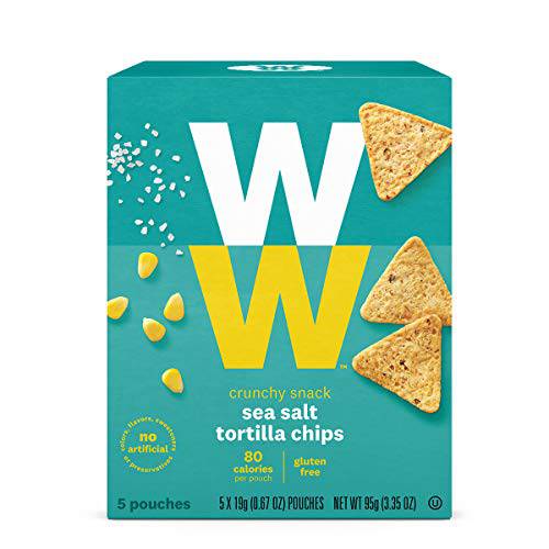 WW Sea Salt Tortilla Chips- Gluten Free- 2 SmartPoints- 1 Box (5 Count) Weight Watchers