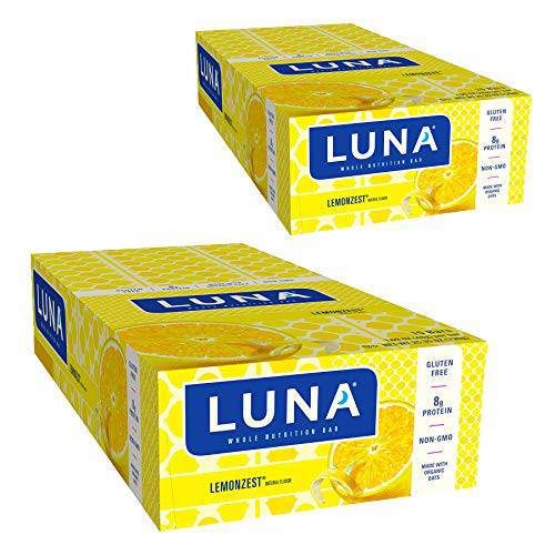 LUNA BAR - Gluten Free Bars - Lemon Zest Flavor - (1.69 Ounce Snack Bars, 30 Count)