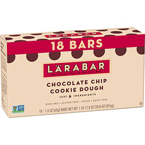 Larabar Chocolate Chip Cookie Dough, Gluten Free Fruit & Nut Bars, 18 ct