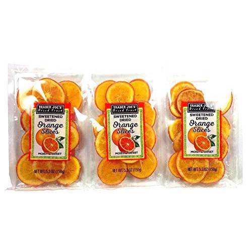 Trader Joe’s Sweetened Dried Orange Slices 5.3 Oz, (Pack of 3)