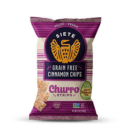 Siete Grain Free Churro Strips | Gluten Free Chips | Vegan Snacks | Non GMO | 5 Ounce (Pack of 6)