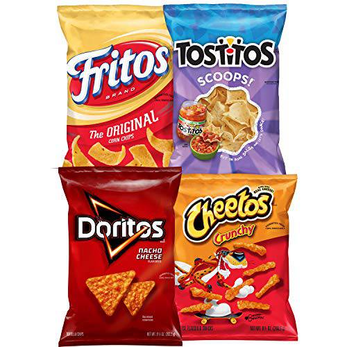 Frito-Lay Doritos, Cheetos, Tostitos, Fritos Variety Pack, 4 Count