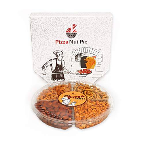 Pizza Nut Pie Gift Box - Holiday Nuts Gift Basket | Pizza Flavored Cashews, Almonds & Peanuts with Pretzels | Kosher | Unique Party Snack | Gourmet Gift Basket | Gifts for Birthday, Holiday, Christmas