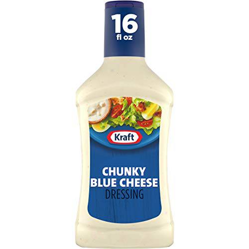 Kraft Chunky Blue Cheese Salad Dressing, Thanksgiving and Christmas Dinner (16 fl oz Bottle)