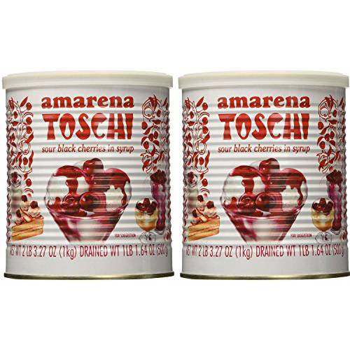 Toschi Amarena Black Cherries in Syrup (Pack of 2)
