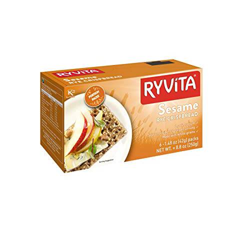 Ryvita Whole Grain Rye Crispbread, Sesame Rye, 8.8-Ounce Boxes (Pack of 10)