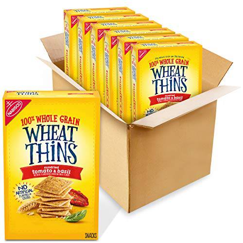 Wheat Thins Whole Grain Crackers 8.5 Oz Boxes 6, Sundried Tomato & Basil, 6 Count