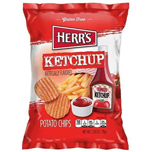 Herr’s Potato Chips, Ketchup Flavored, 2.75 Oz/78 Gram. (Pack of 3)