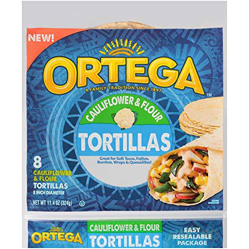 Ortega Tortillas, Cauliflower & Flour, 8 Inch, 8 Tortillas